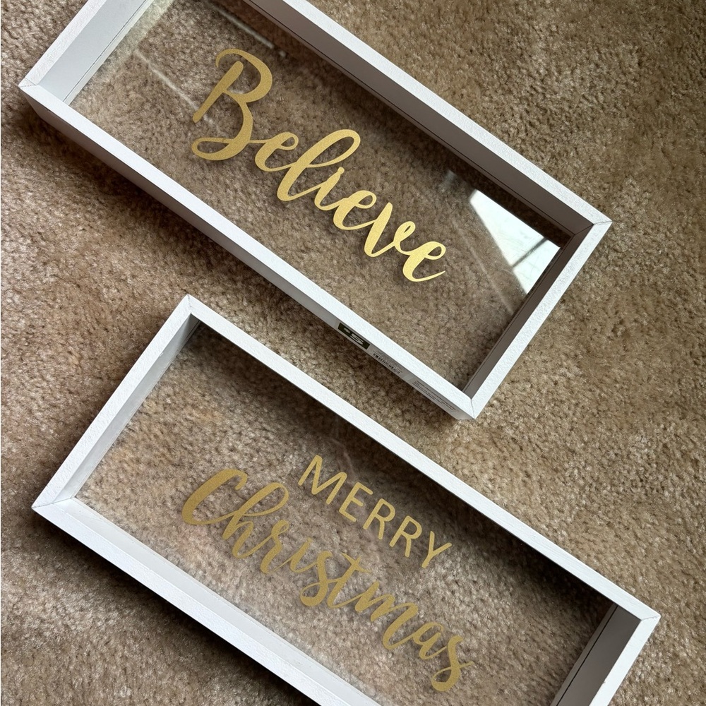 White Framed Christmas Wall Decor